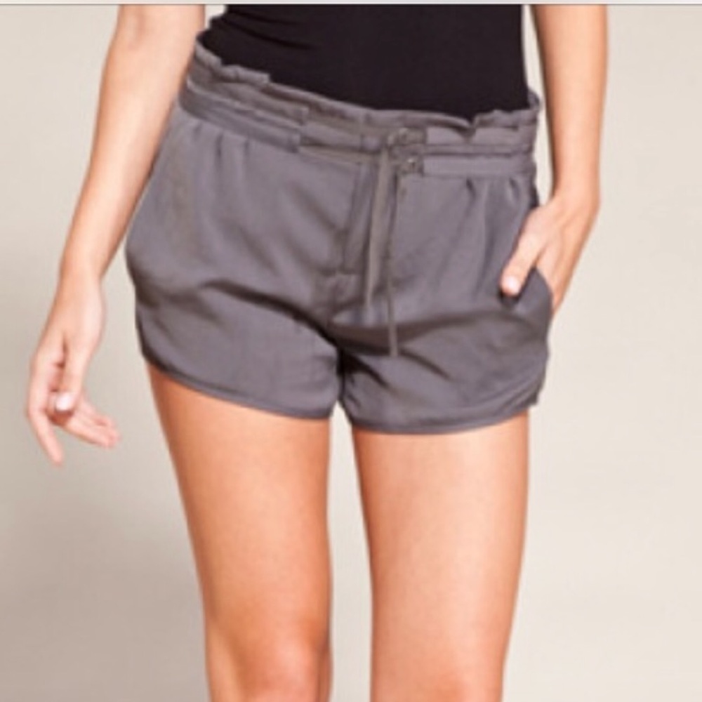 Helmut Lang Silk Drape Shorts in Mudstone Size 2